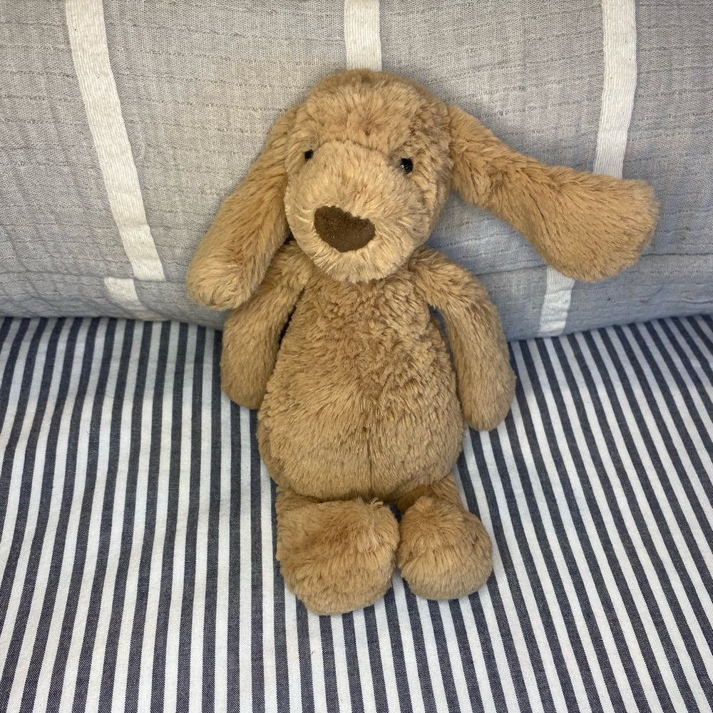 Jellycat London Bashful Toffee Puppy Dog Soft Plush Toy Brown ~8"
